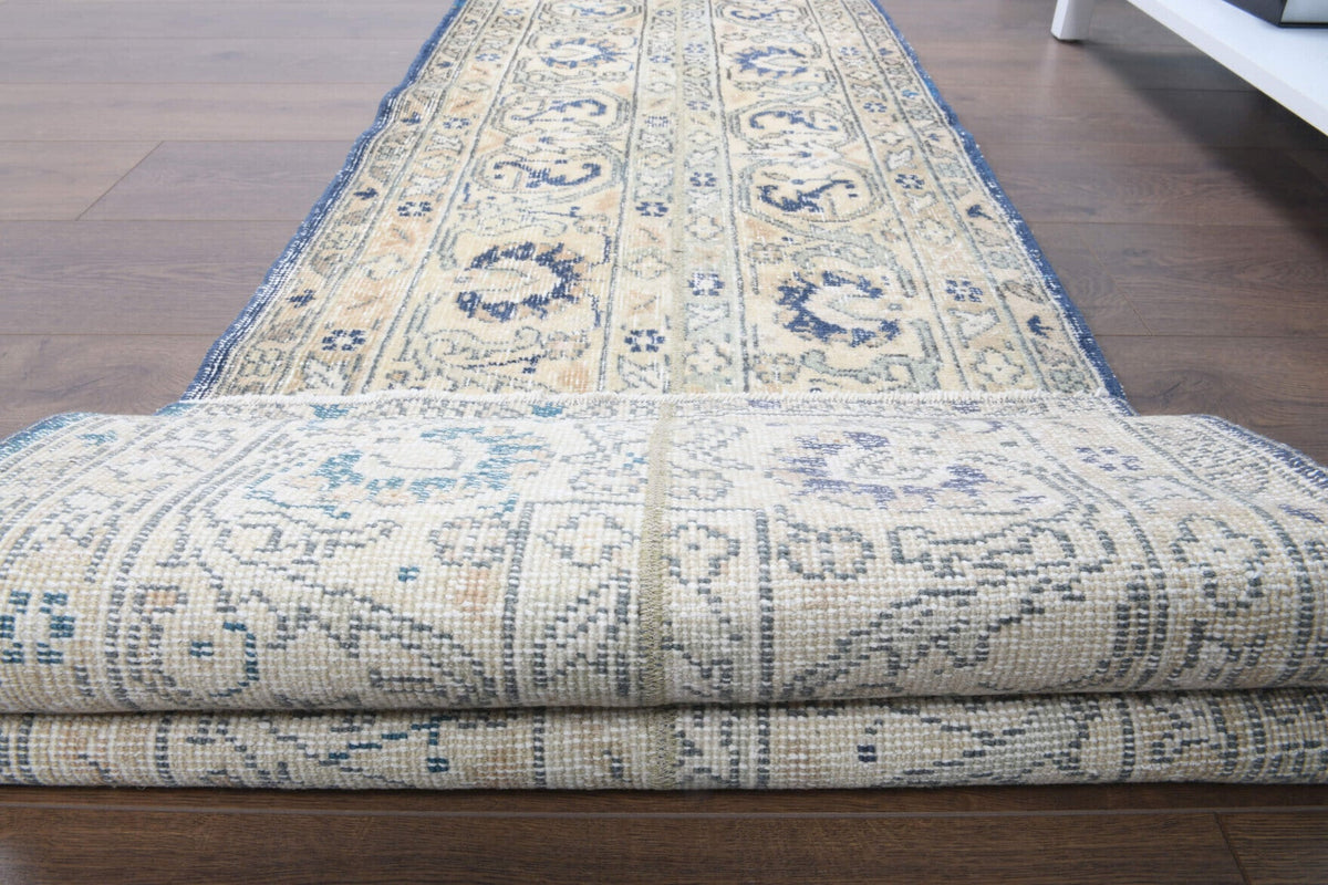 El yapımı vintage yolluk 64x320 cm şal deseni desenli yün - mekan görünümü