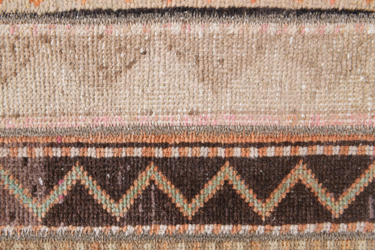 El yapımı vintage halı 46x56 cm patchwork desenli yün - desen detayı