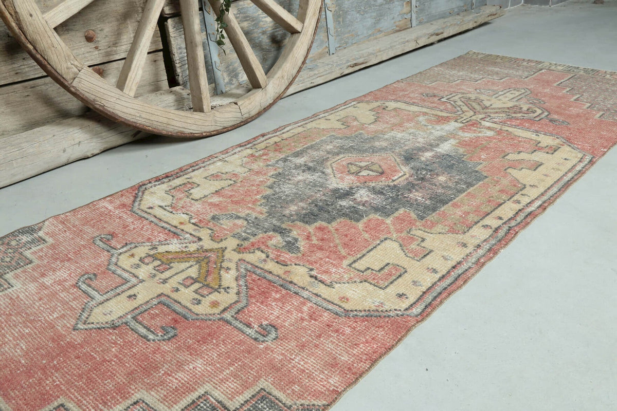 El yapımı vintage yolluk 61x274 cm oryantal desenli yün - desen detayı