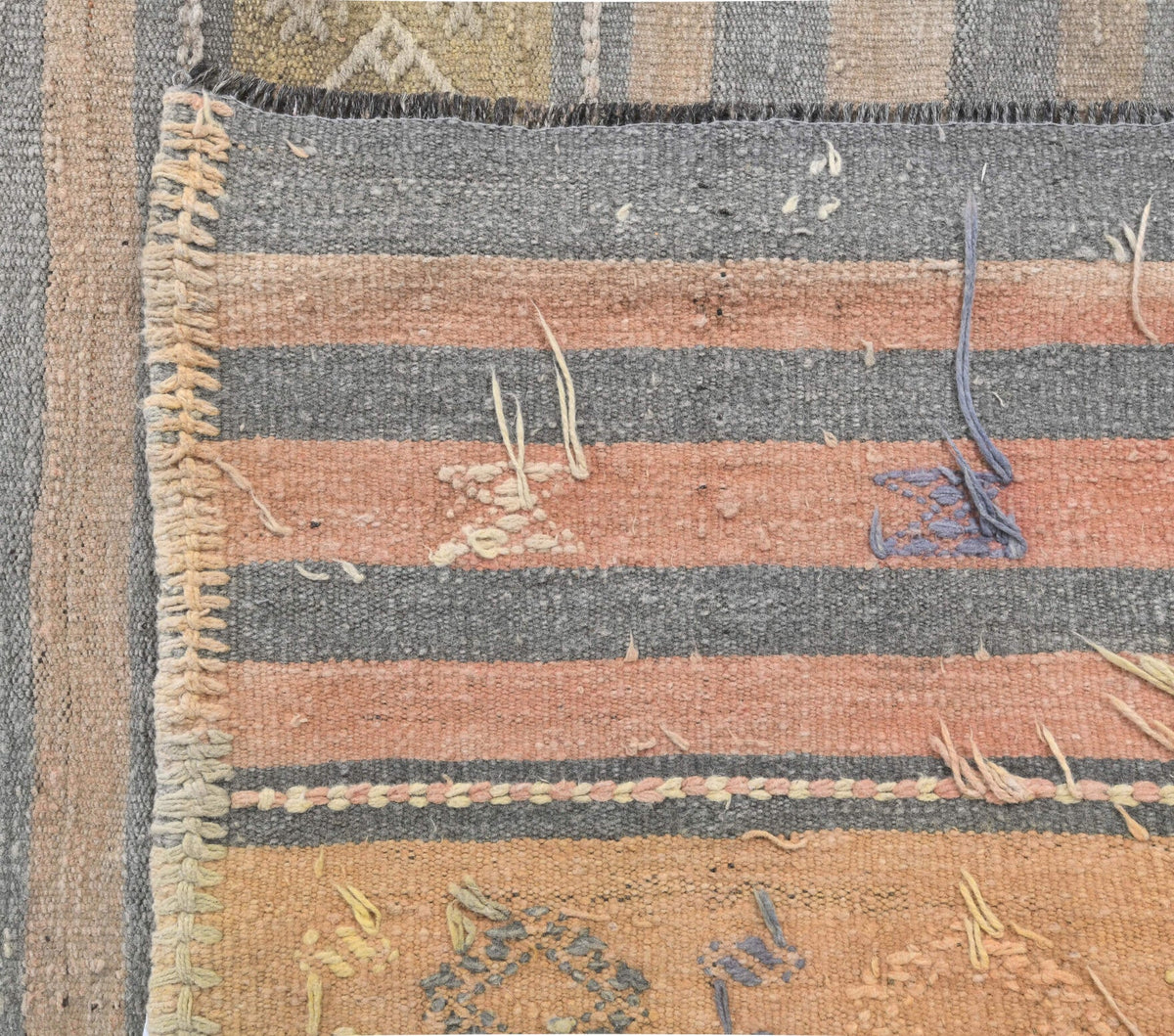 El yapımı vintage yolluk 76x333 cm kilim desenli yün - mekan görünümü
