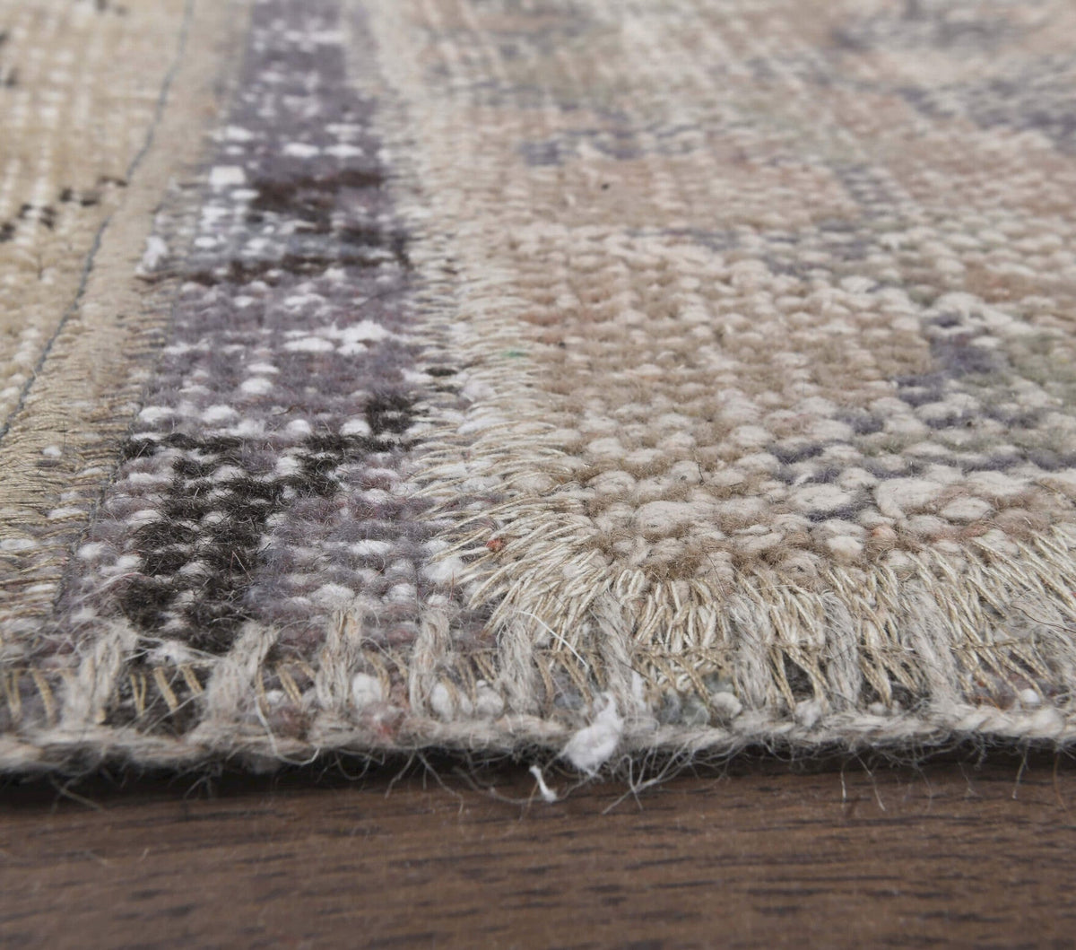 El yapımı vintage yolluk 74x229 cm geometrik desenli yün - desen detayı