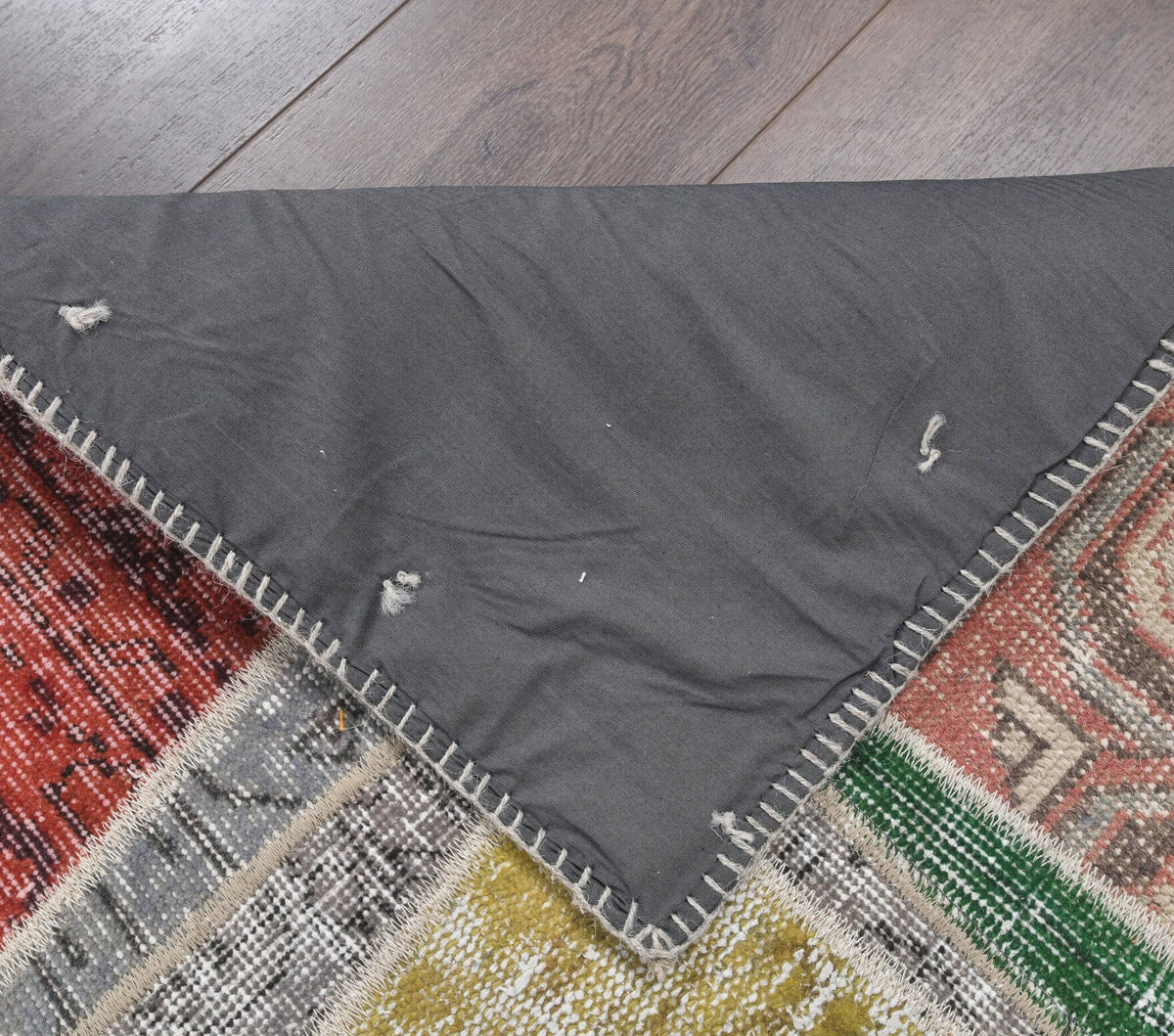 El yapımı vintage yolluk 74x229 cm geometrik desenli yün - mekan görünümü