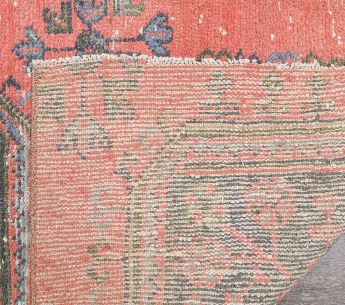 El yapımı vintage yolluk 79x259 cm geometrik desenli yün - desen detayı
