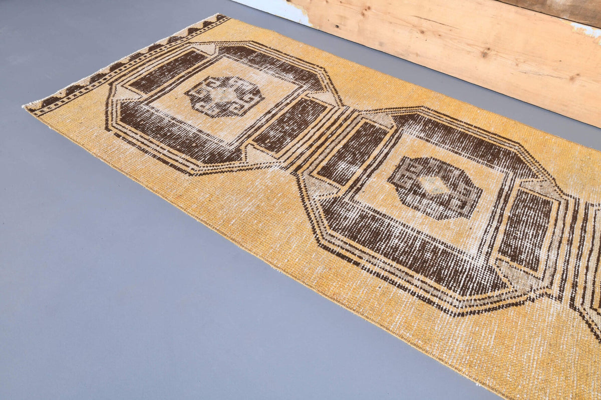 El yapımı vintage yolluk 79x338 cm düz desenli yün - desen detayı