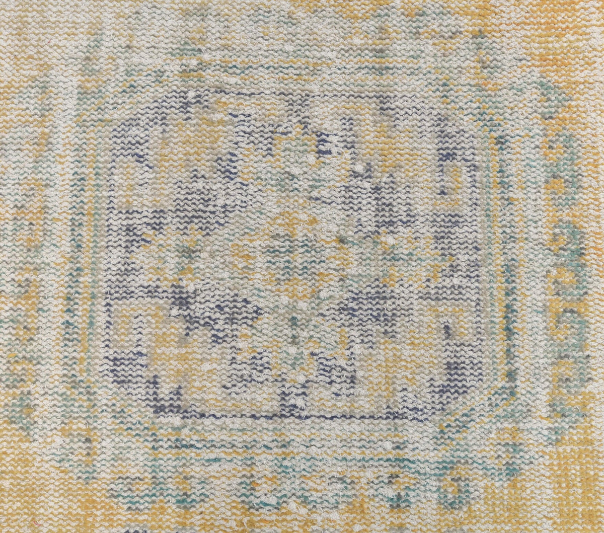 El yapımı vintage yolluk 81x351 cm oryantal desenli yün - üstten görünüm