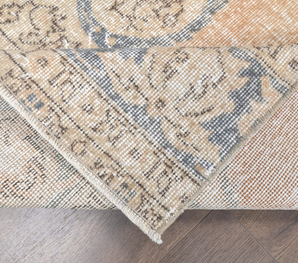 El yapımı vintage yolluk 81x335 cm çiçek desenli desenli yün - desen detayı