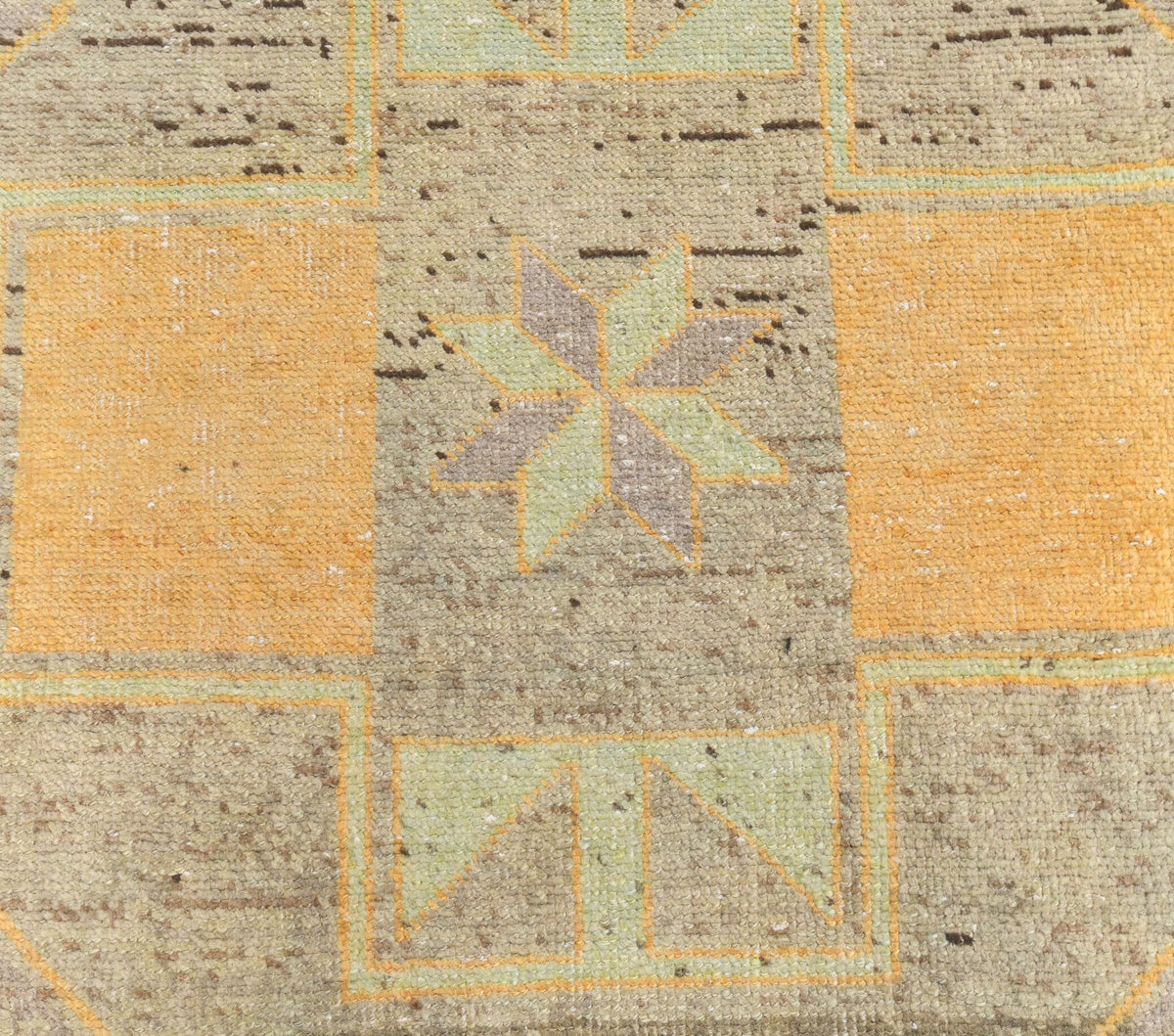 El yapımı vintage yolluk 91x368 cm oryantal desenli yün - üstten görünüm