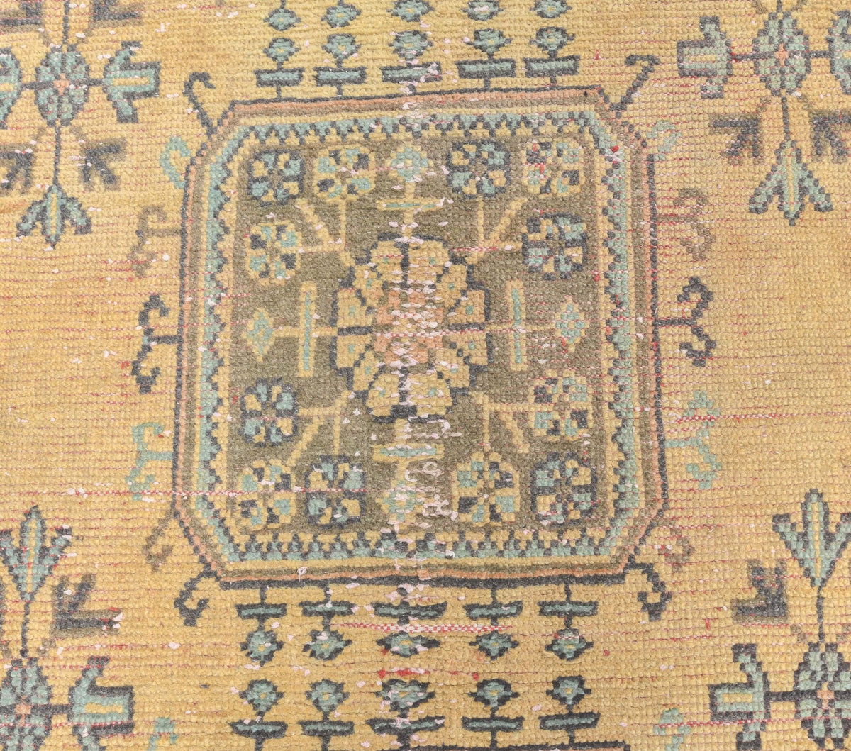 El yapımı vintage yolluk 91x340 cm i̇kat desenli yün - mekan görünümü