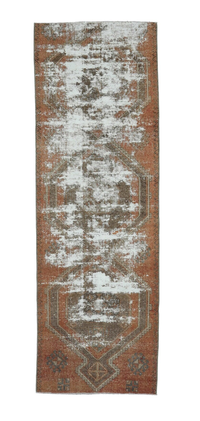 El yapımı vintage yolluk 81x246 cm geometrik desenli yün - farklı açıdan görünüm