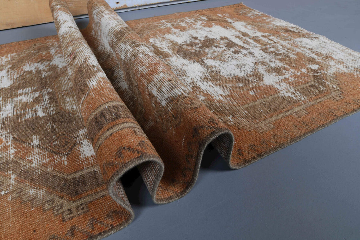 El yapımı vintage yolluk 81x246 cm geometrik desenli yün - açık alan görünümü