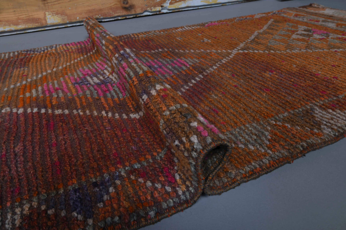 El yapımı vintage yolluk 81x399 cm geometrik desenli yün - mekan görünümü