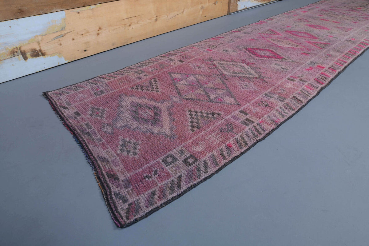 Vintage Hand-Knotted Runner Rug