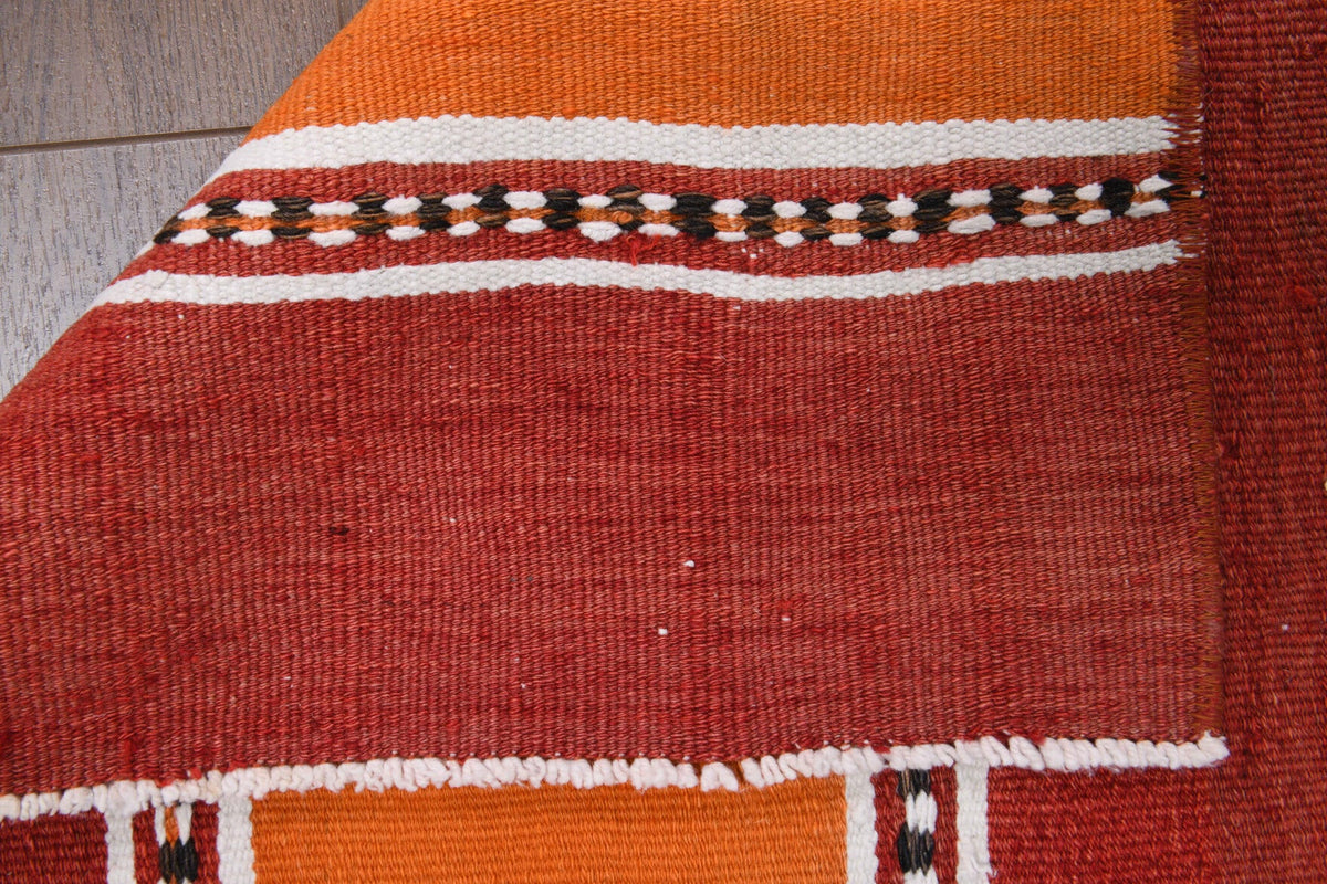 El yapımı vintage yolluk 66x198 cm çizgili desenli yün - desen detayı