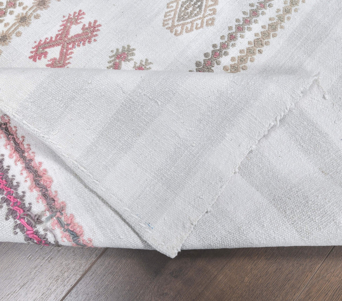 El yapımı vintage yolluk 71x211 cm i̇kat desenli yün - desen detayı
