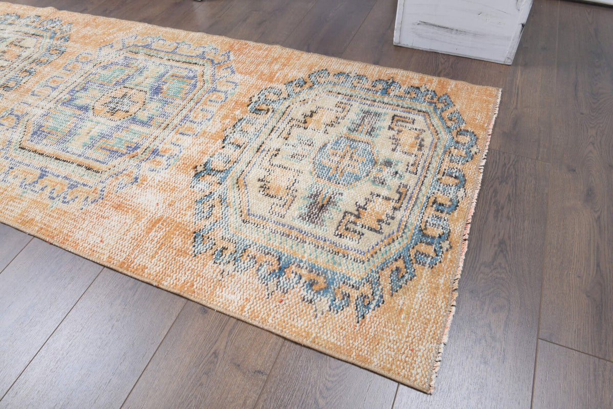 El yapımı vintage yolluk 79x292 cm oryantal desenli yün - mekan görünümü