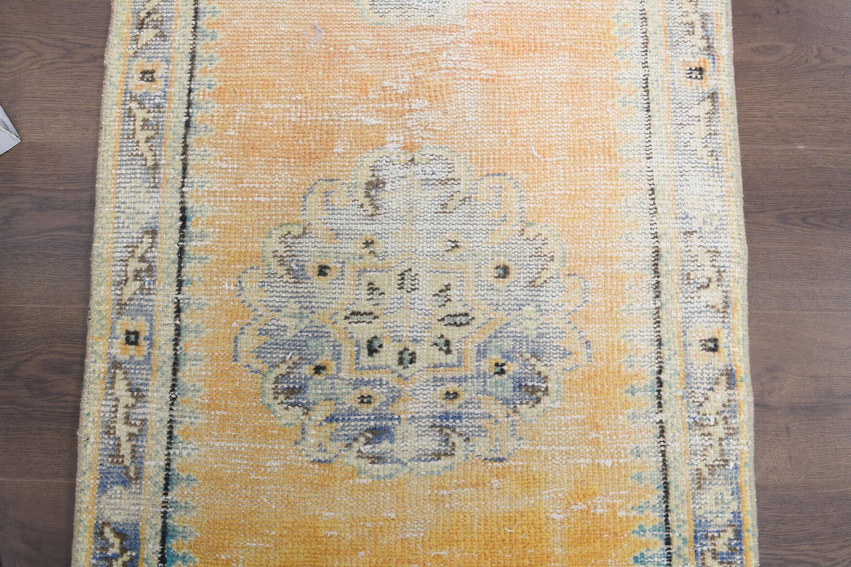 El yapımı vintage yolluk 76x323 cm oryantal desenli yün - desen detayı