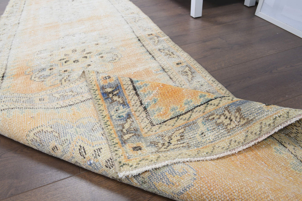 El yapımı vintage yolluk 76x323 cm oryantal desenli yün - açık alan görünümü