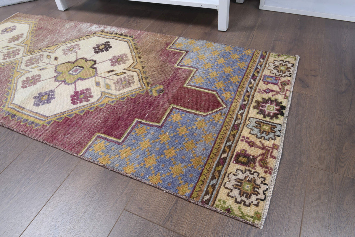 El yapımı vintage yolluk 61x152 cm oryantal desenli yün - mekan görünümü