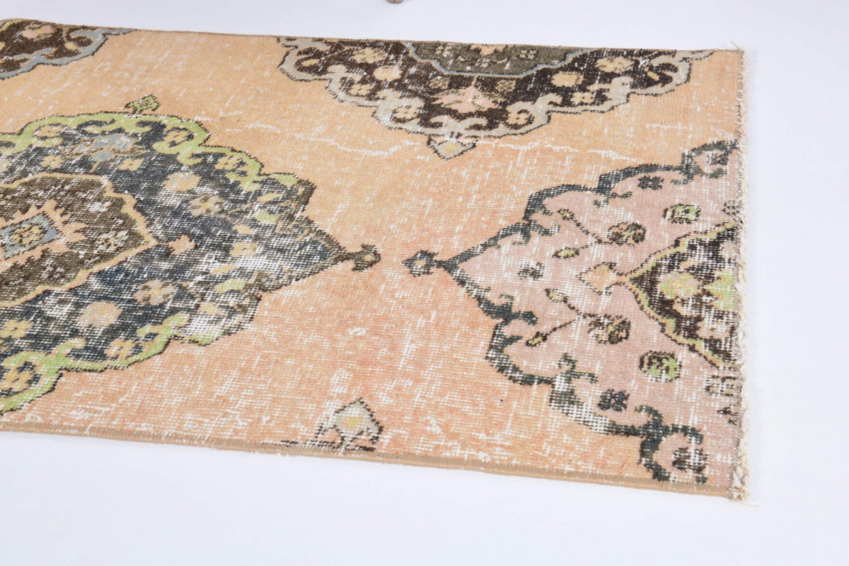 El yapımı vintage yolluk 74x185 cm oryantal desenli yün - desen detayı