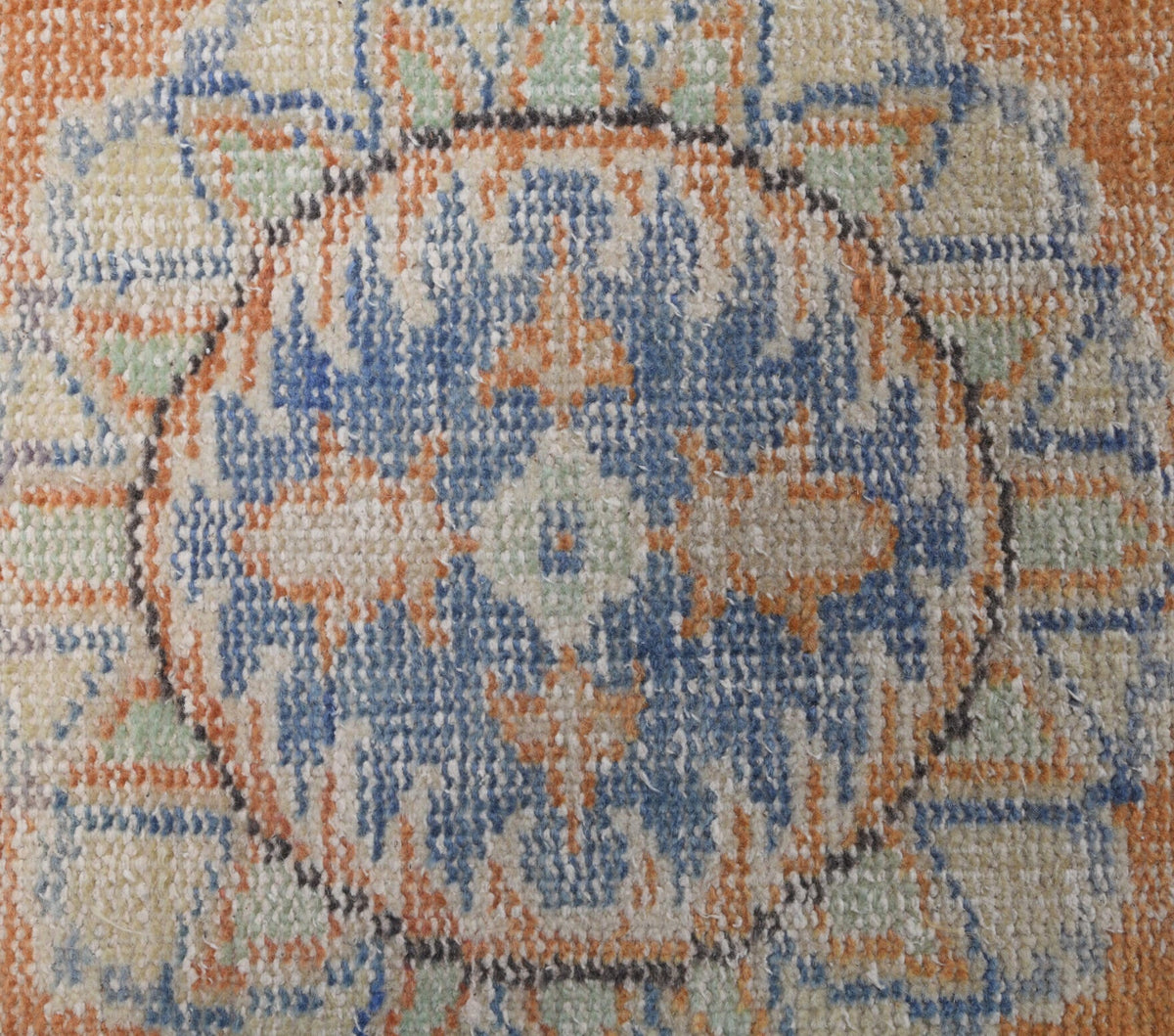 El yapımı vintage yolluk 81x318 cm oryantal desenli yün - üstten görünüm