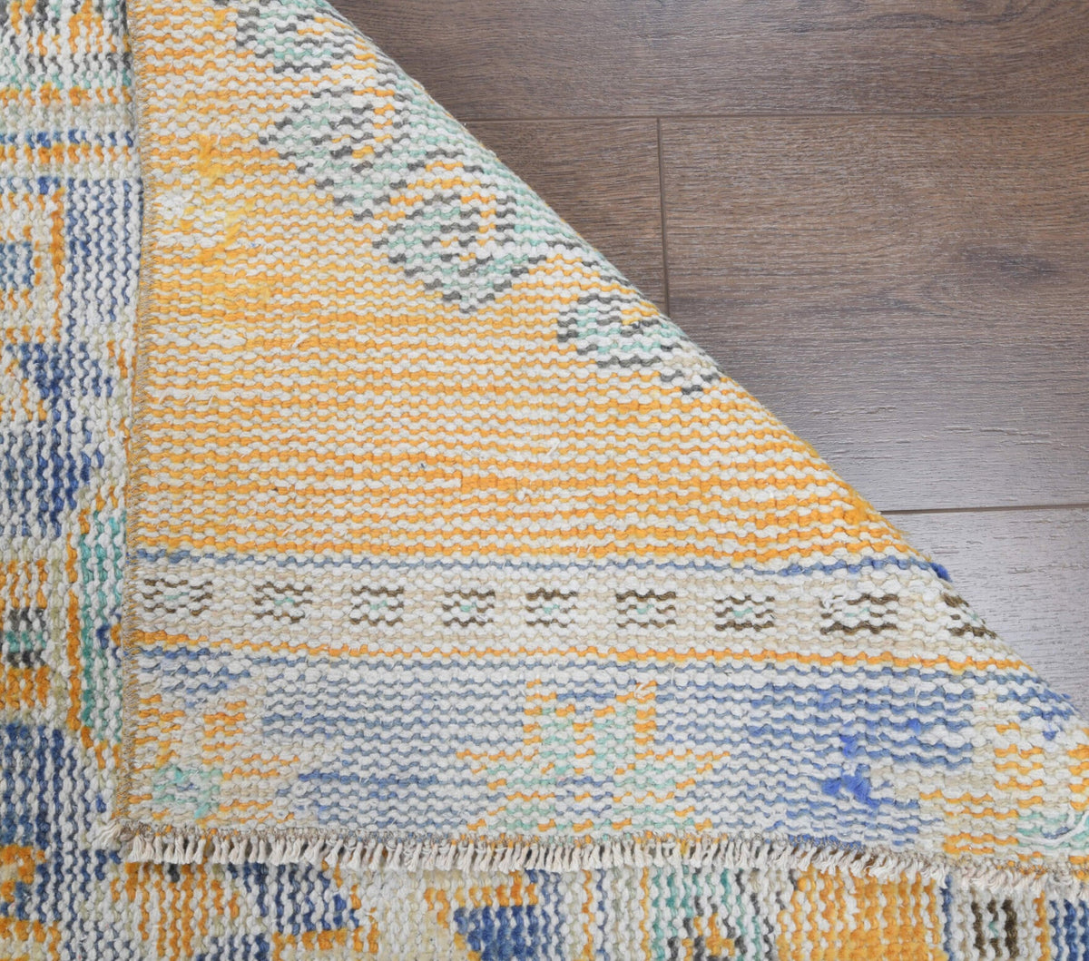 El yapımı vintage yolluk 76x320 cm oryantal desenli yün - desen detayı