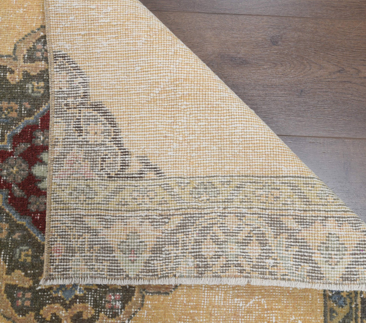 El yapımı vintage yolluk 79x391 cm oryantal desenli yün - desen detayı