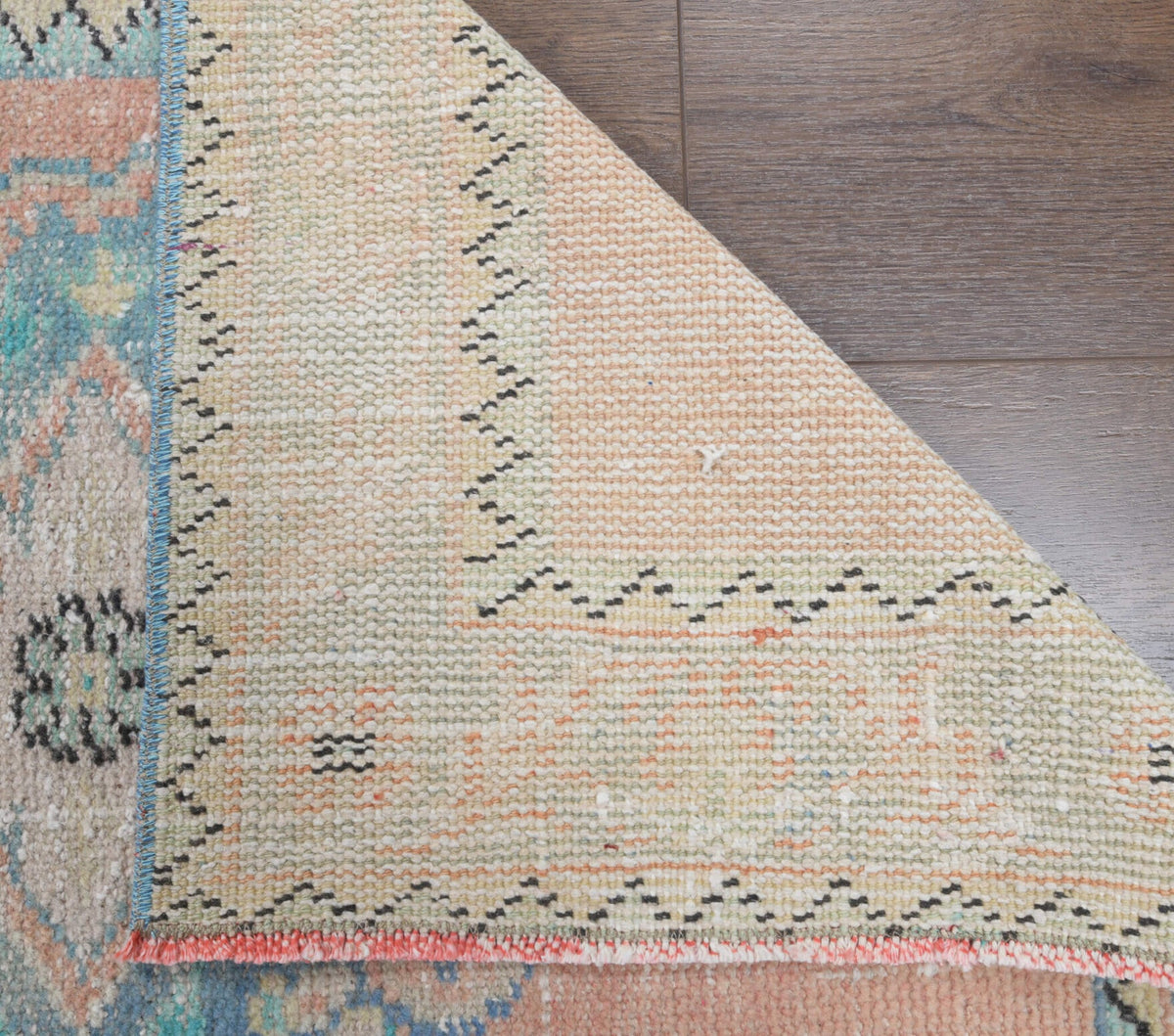 El yapımı vintage yolluk 79x320 cm oryantal desenli yün - desen detayı