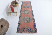 El yapımı vintage yolluk 74x274 cm tribal desenli yün - detay görünümü