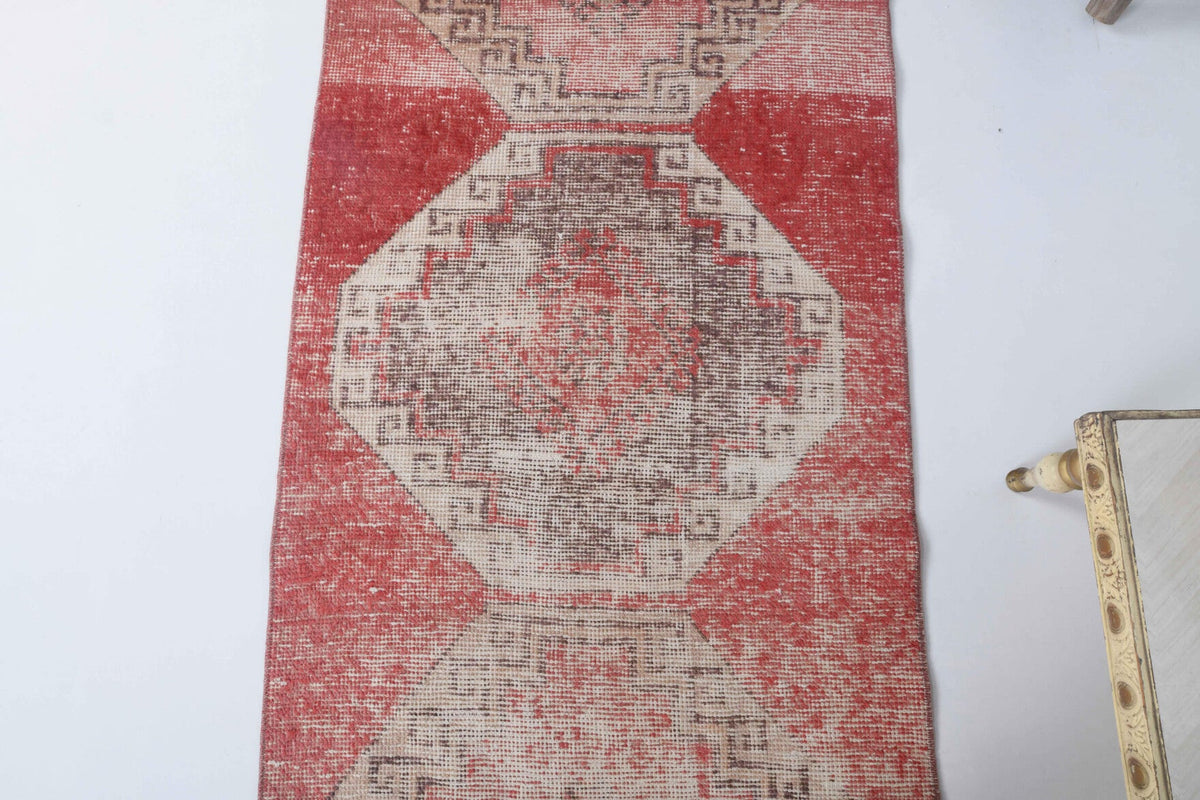 El yapımı vintage yolluk 79x307 cm geleneksel desenli yün - mekan görünümü