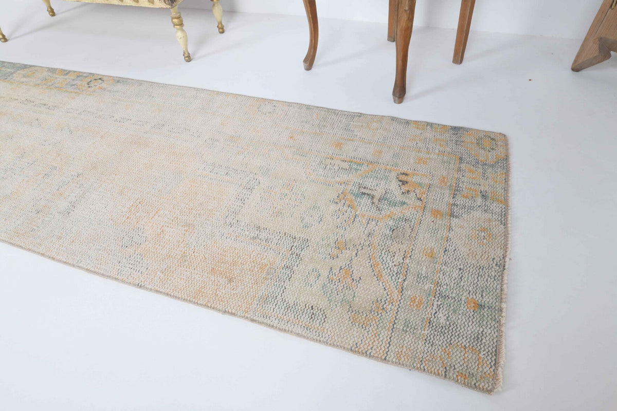 El yapımı vintage yolluk 79x323 cm soyut desenli yün - desen detayı
