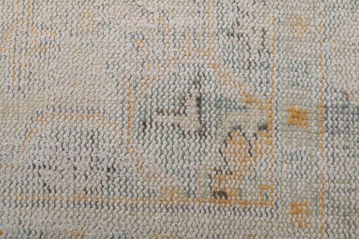 El yapımı vintage yolluk 79x323 cm soyut desenli yün - üstten görünüm