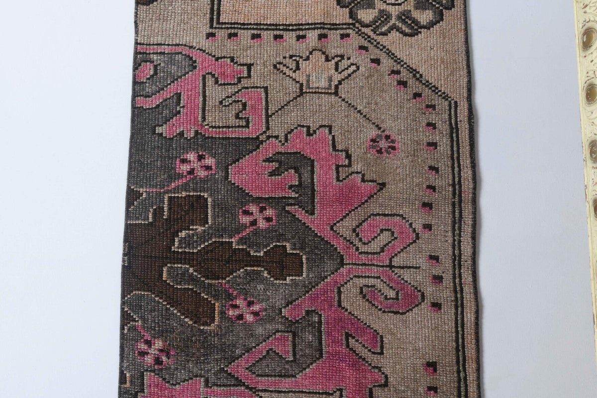 El yapımı vintage yolluk 61x234 cm oryantal desenli yün - mekan görünümü