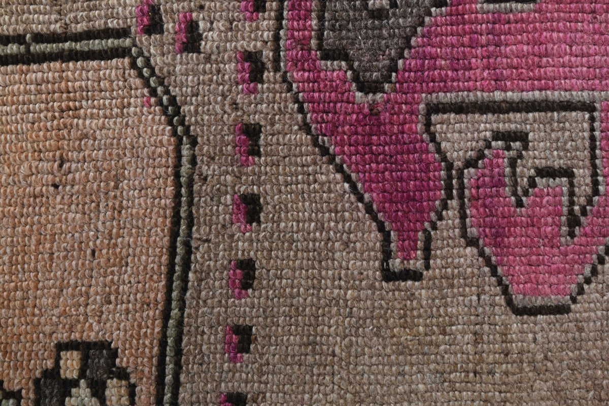 El yapımı vintage yolluk 61x234 cm oryantal desenli yün - üstten görünüm