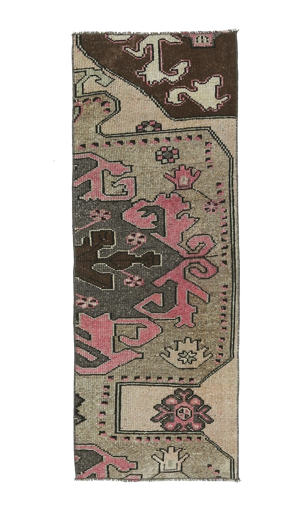 El yapımı vintage yolluk 56x155 cm oryantal desenli yün - farklı açıdan görünüm