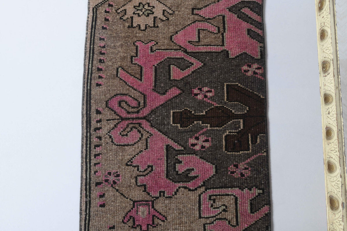 El yapımı vintage yolluk 56x155 cm oryantal desenli yün - mekan görünümü
