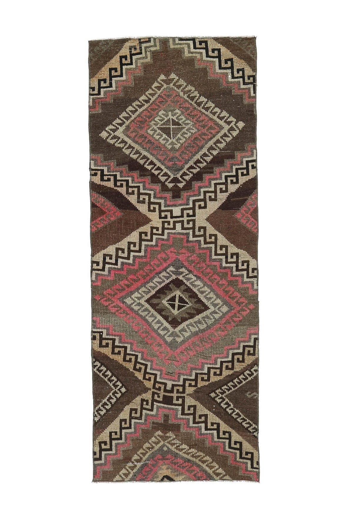 El yapımı vintage yolluk 74x218 cm oryantal desenli yün - farklı açıdan görünüm