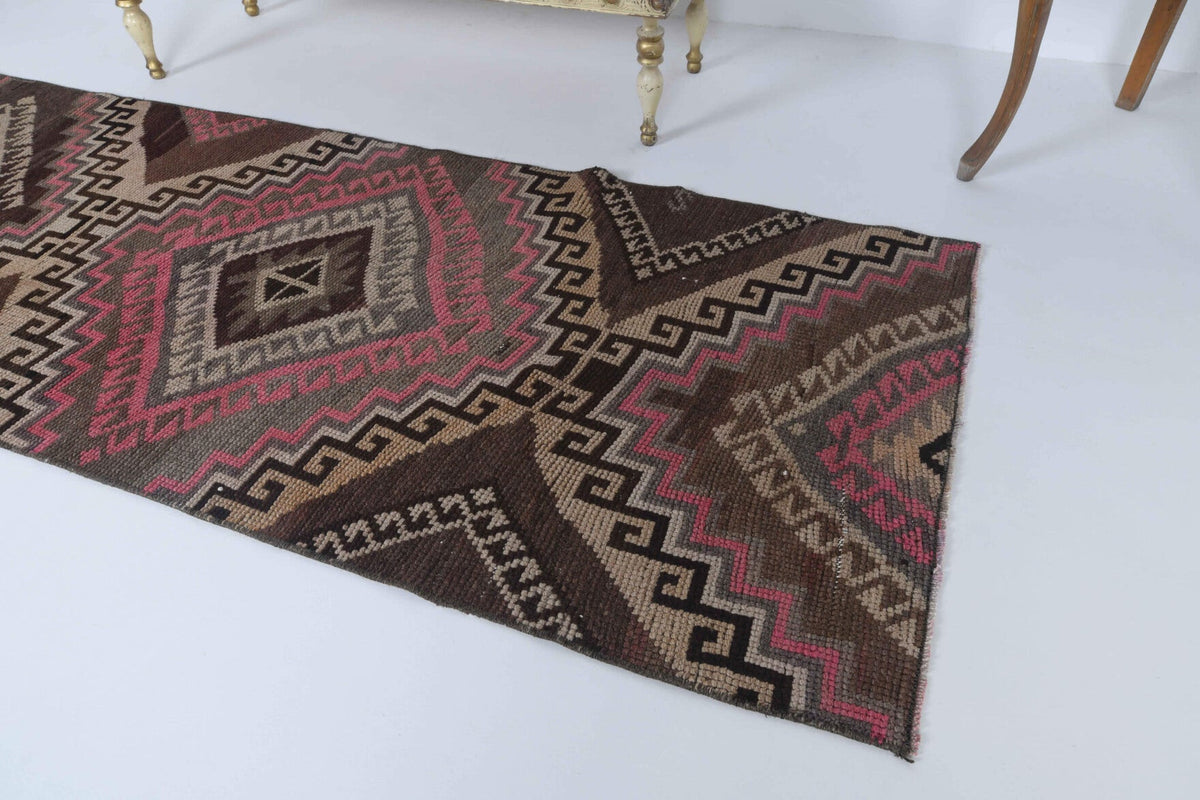 El yapımı vintage yolluk 74x218 cm oryantal desenli yün - desen detayı