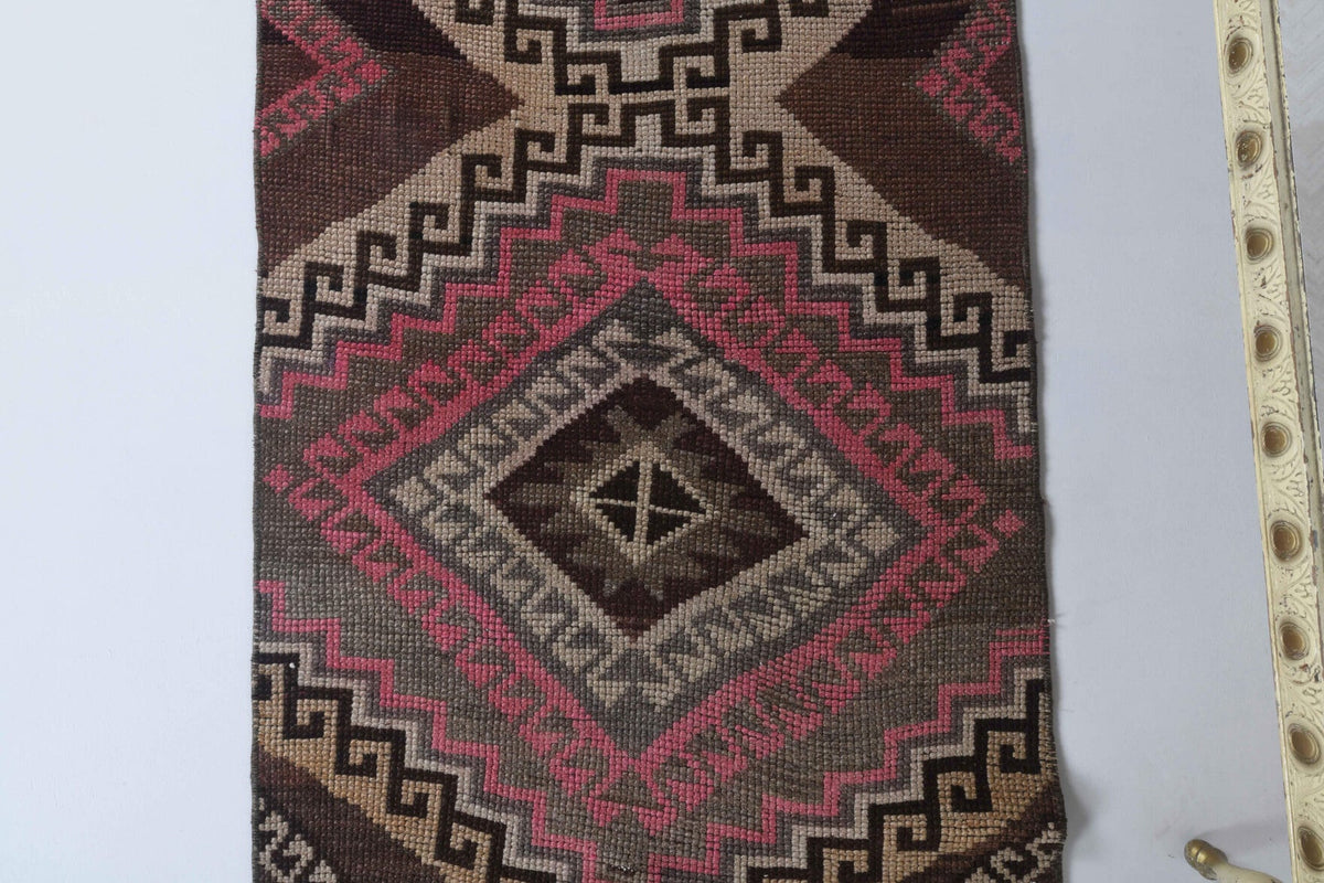 El yapımı vintage yolluk 74x218 cm oryantal desenli yün - mekan görünümü