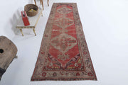 El yapımı vintage yolluk 97x330 cm oryantal desenli yün - detay görünümü
