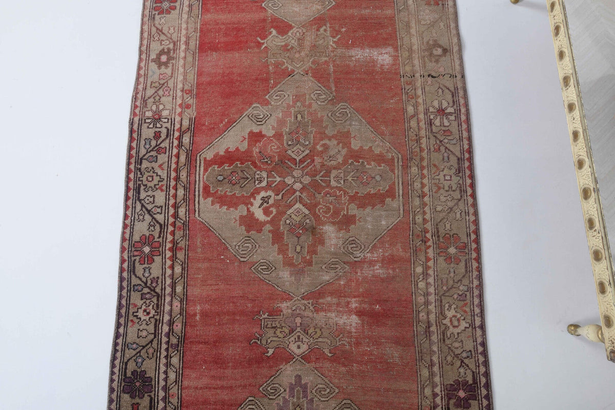 El yapımı vintage yolluk 97x330 cm oryantal desenli yün - mekan görünümü