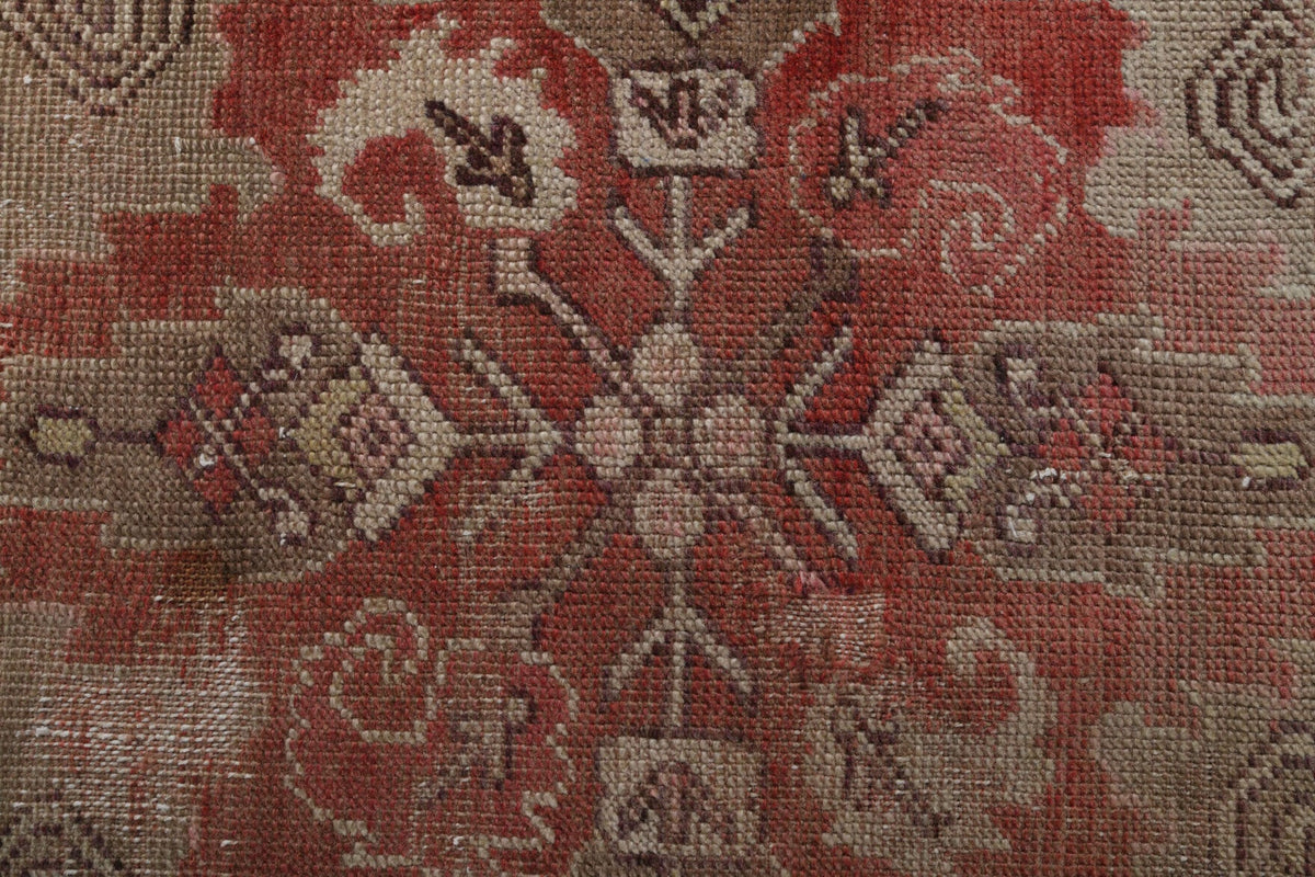 El yapımı vintage yolluk 97x330 cm oryantal desenli yün - üstten görünüm
