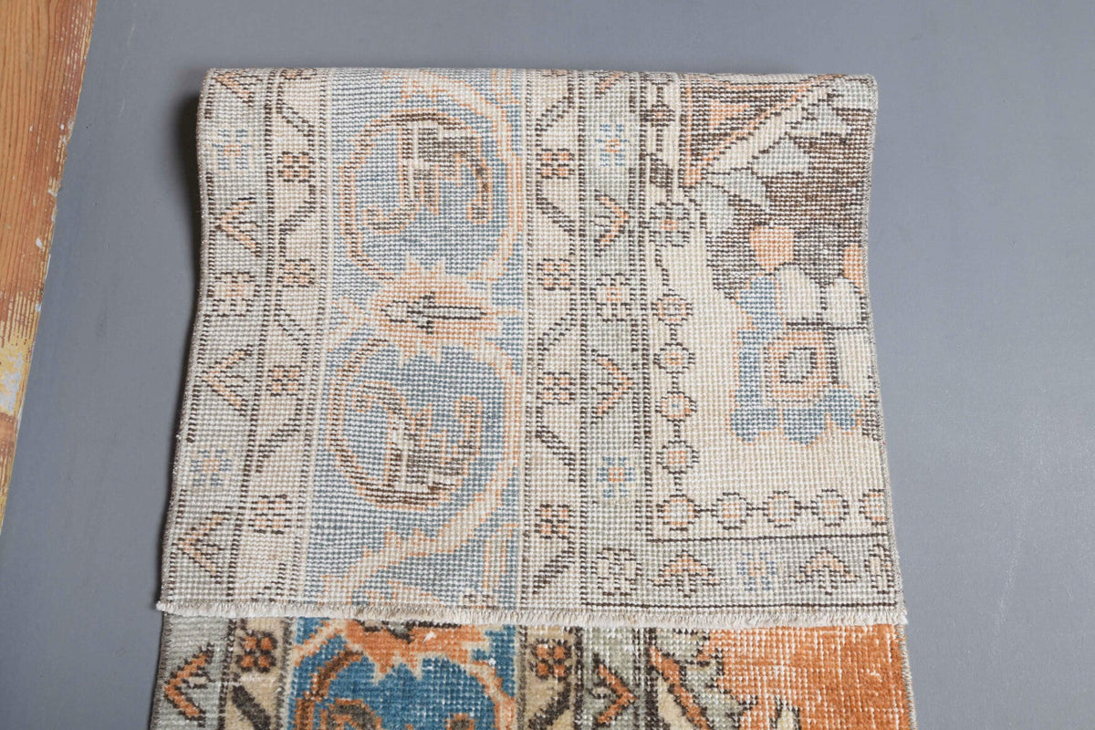 El yapımı vintage yolluk 56x279 cm oryantal desenli yün - açık alan görünümü