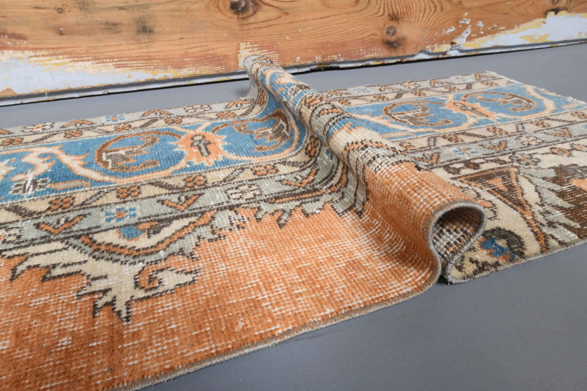 El yapımı vintage yolluk 56x279 cm oryantal desenli yün - farklı açıdan görünüm