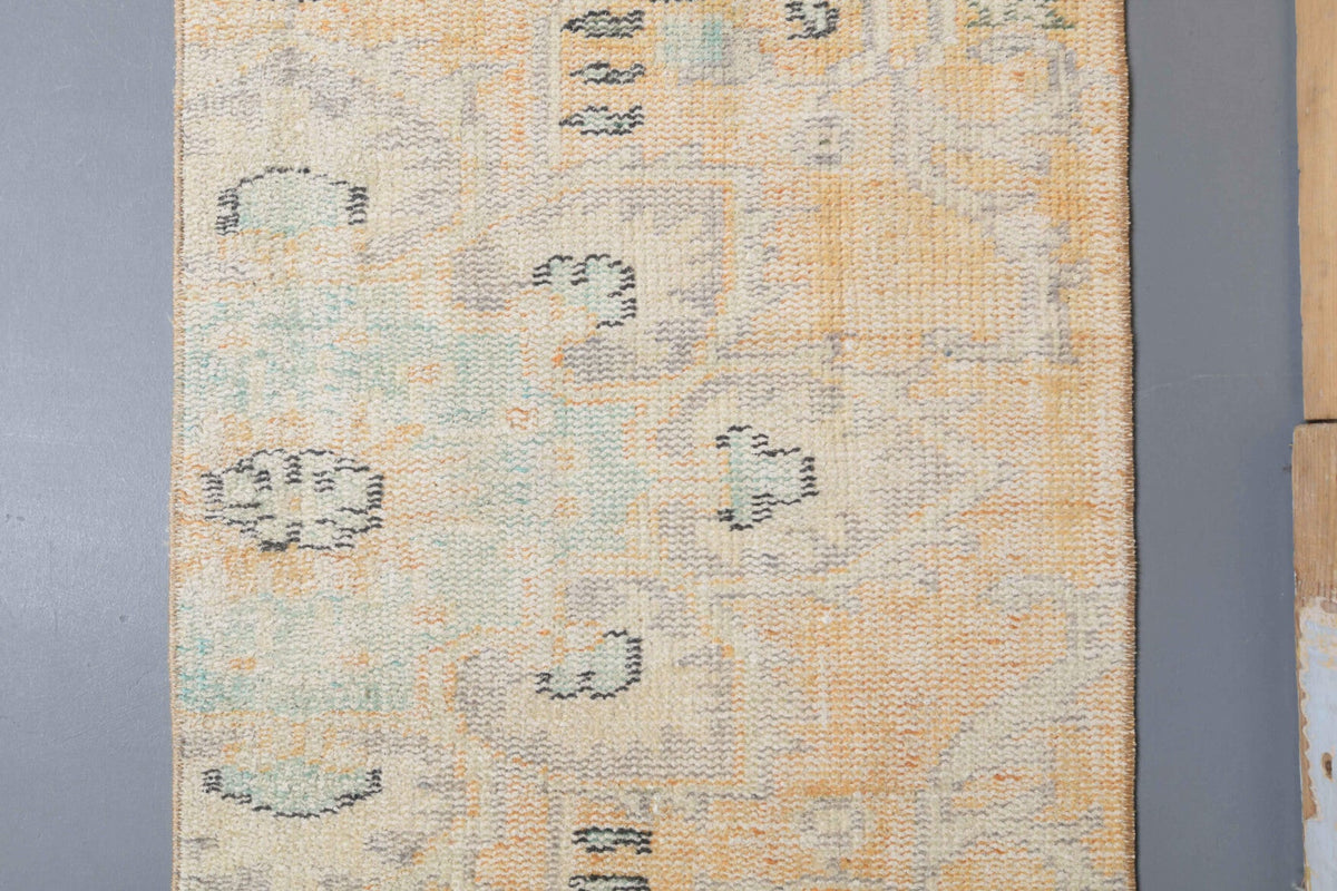 El yapımı vintage yolluk 64x254 cm soyut desenli yün - mekan görünümü