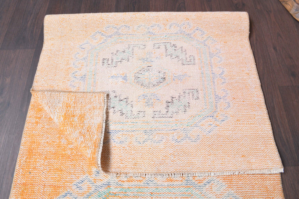 El yapımı vintage yolluk 89x320 cm oryantal desenli yün - açık alan görünümü