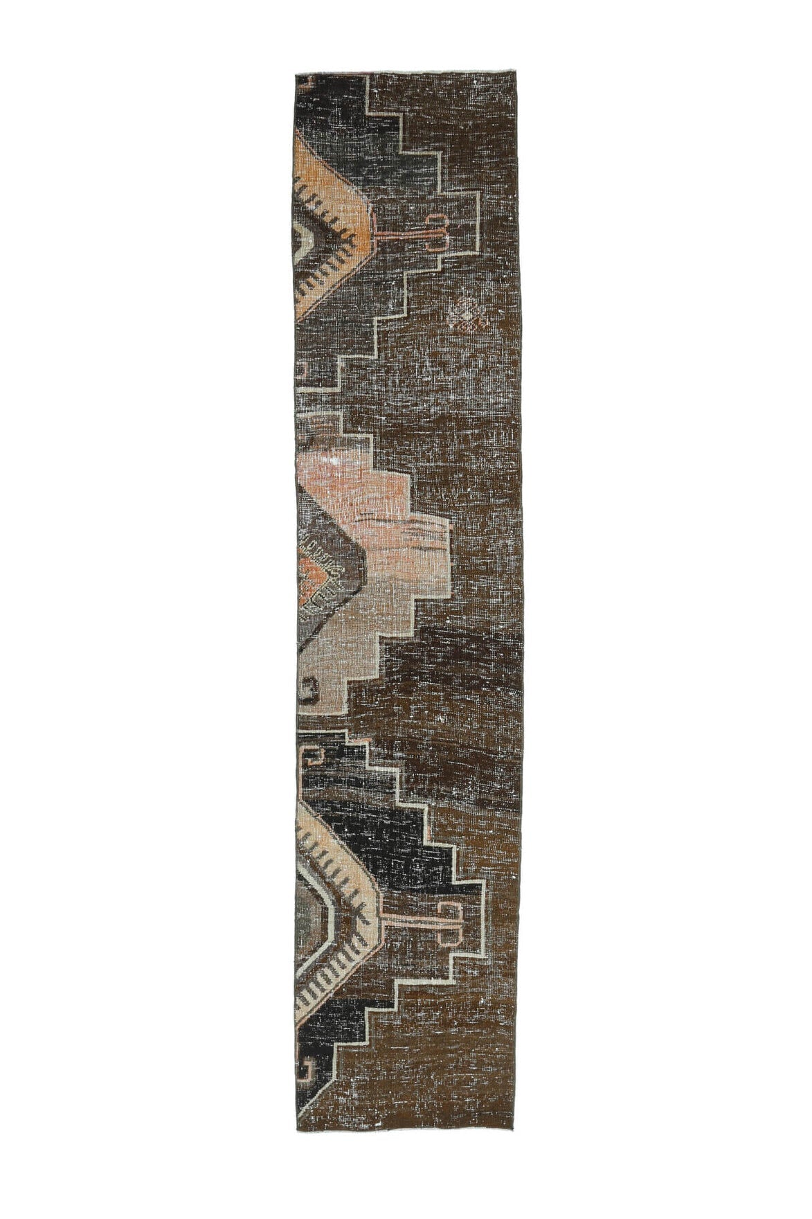 El yapımı vintage yolluk 61x305 cm oryantal desenli yün