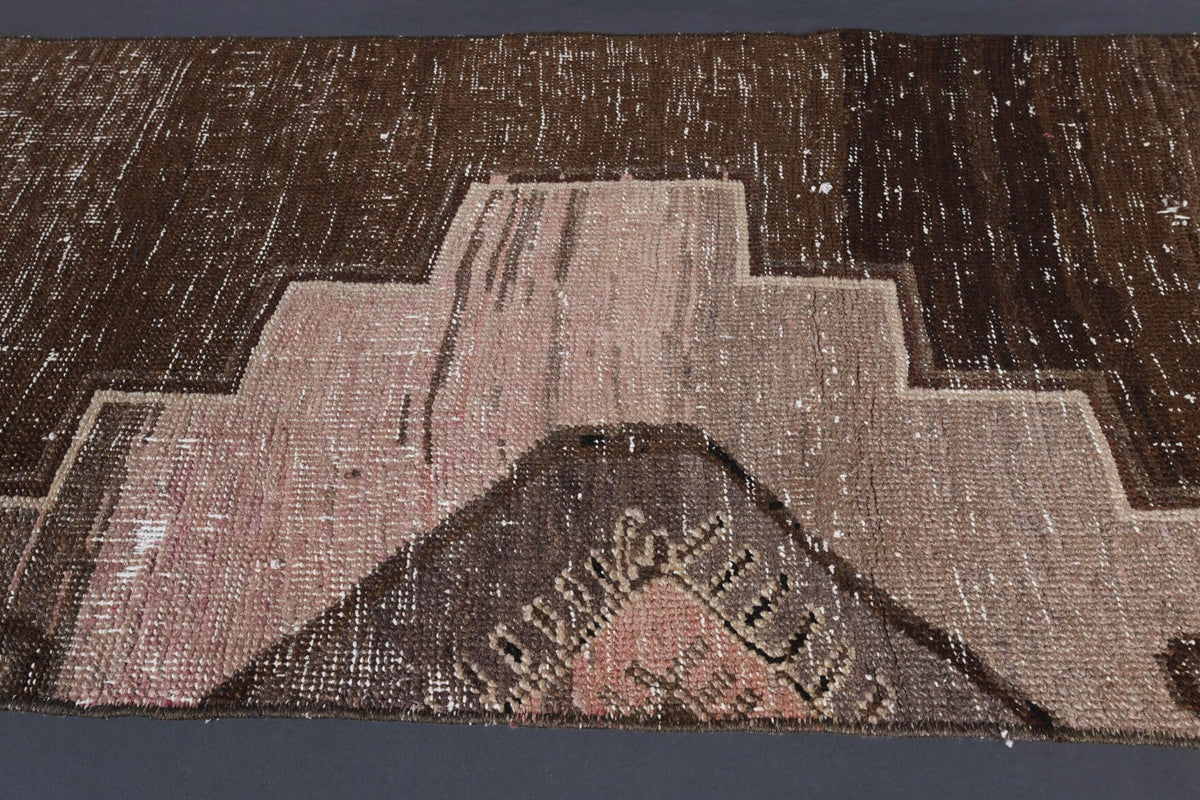 El yapımı vintage yolluk 61x305 cm oryantal desenli yün - desen detayı