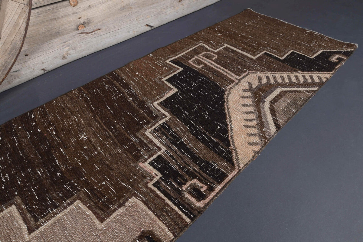 El yapımı vintage yolluk 61x305 cm oryantal desenli yün - mekan görünümü