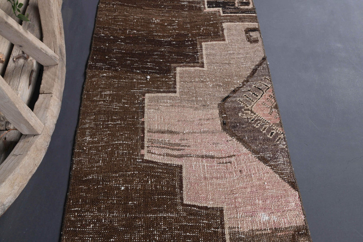 El yapımı vintage yolluk 61x305 cm oryantal desenli yün - açık alan görünümü