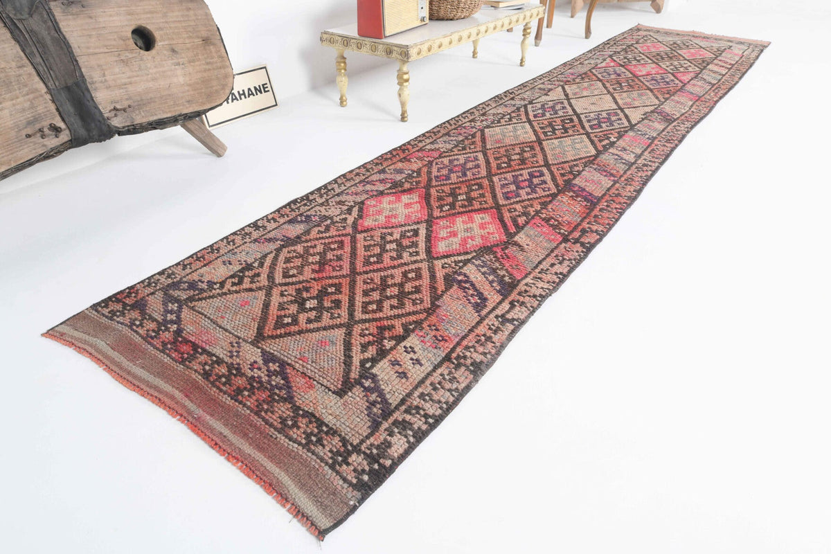 Hand-Knotted Vintage Anatolian Runner Rug